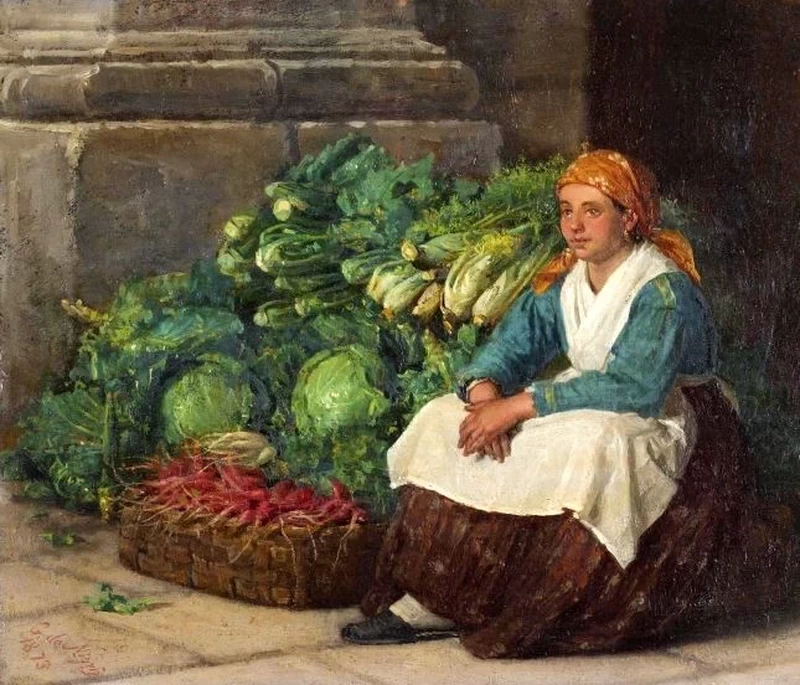 Venditrice di verdura al mercato